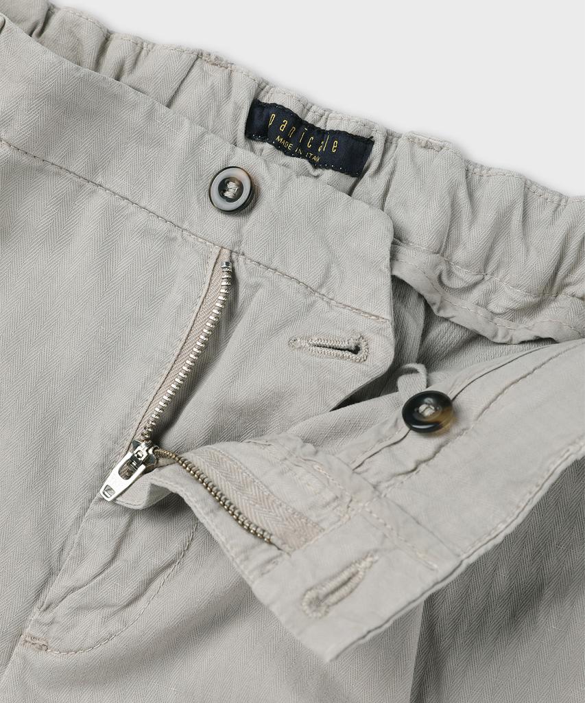 PANICALE Linen Blend Elastic Waist Pants [Gray]