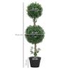 Artificial Boxwood Plants, Set of 2, UV-protected, with Pot, Green