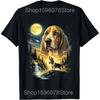 Funny Retro Vintage Surfing a Wave Basset Hound Lover T Shirts Unisex Humor Streetwear Tee Shirt Short Sleeve Unisex Loose Clothing