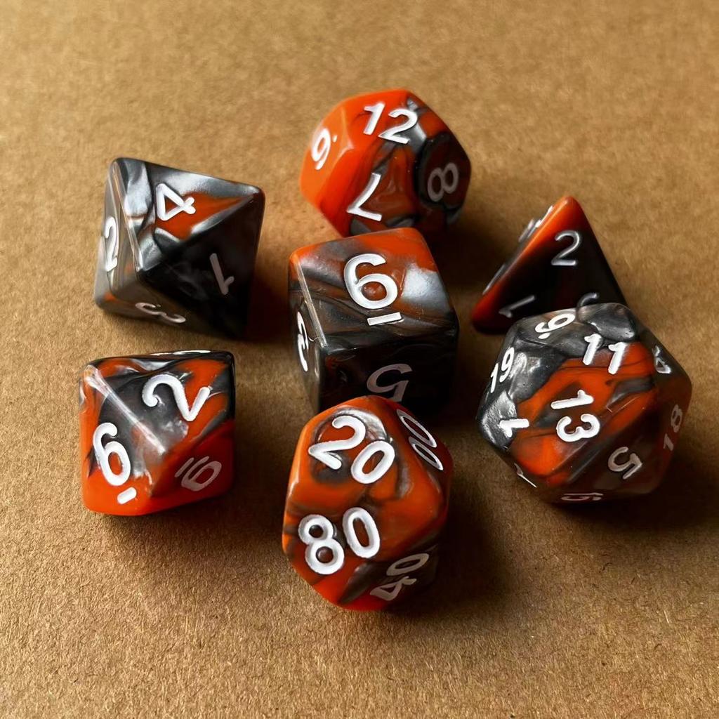 7 шт./лот, многогранные игральные кости из смолы D&D D4 D6 D8 D10 D% D12 D20, многогранные игральные кости TRPG, настольные игры