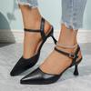 Весна и Лето Новые Сандалии Женская Обувь Острый Носок Сексуальные Однотонные