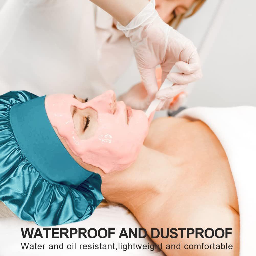 3 шт. Женская однотонная атласная широкополая шапочка для душа, подходит для ежедневного использования, шелковая шапочка, атласная шапочка