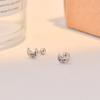 Colored Diamond Moon Screw Earrings Rainbow Small Simple Versatile Earrings for Women Niche Sense Cute