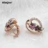 SIMJOO Rose Gold Ladies Fashion Zircon Earrings