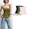 Spring New Women's Clothing French Style Design Slim-Fitting Simple Double-Sided Cloth Tube Top Tops 3641312