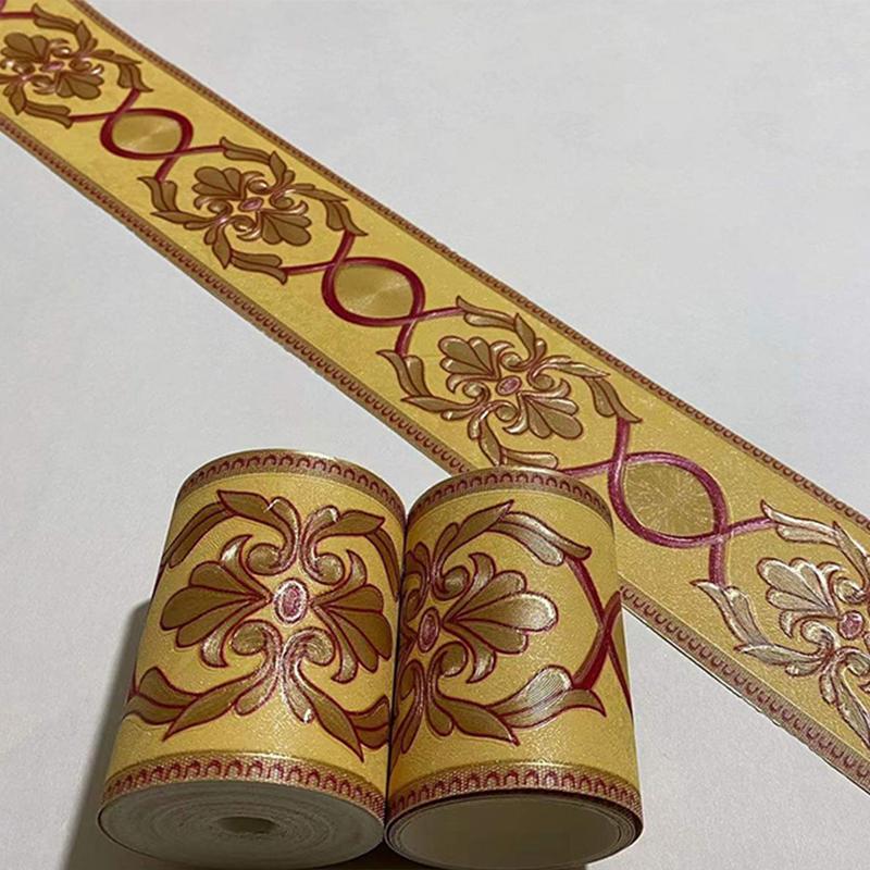 10 метров золотая роскошная ПВХ 3D водонепроницаемая плитка наклейки линия талии обои гостиная настенные бордюры наклейки 8 см плинтус линия