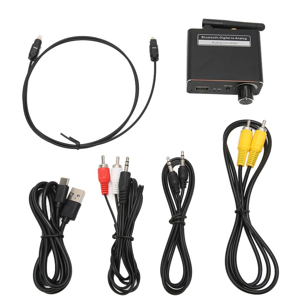 D18 3 In1 Audio Converter Bluetooth 5.0 Receiver HiFi Digital to Analog Audio Adapter with USB Port