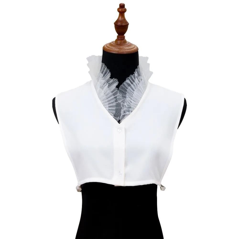 New Women White Lace Fake Collar Vintage Blouse Top Sweater Cotton False Collars Detachable For Shirt Collar Ladies Lace Collars
