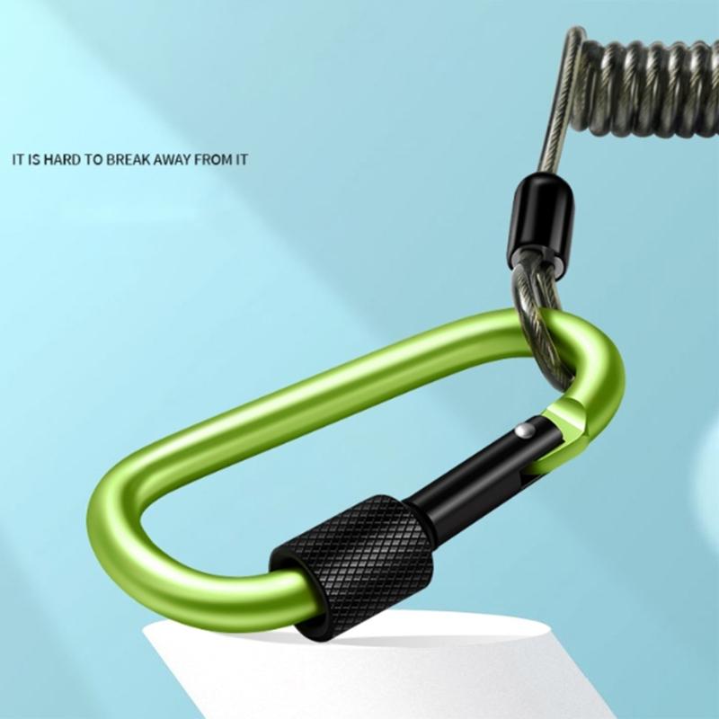 Multifunctions Fishing Safety Lanyards Retractable Coiled Tethers with Carabiner