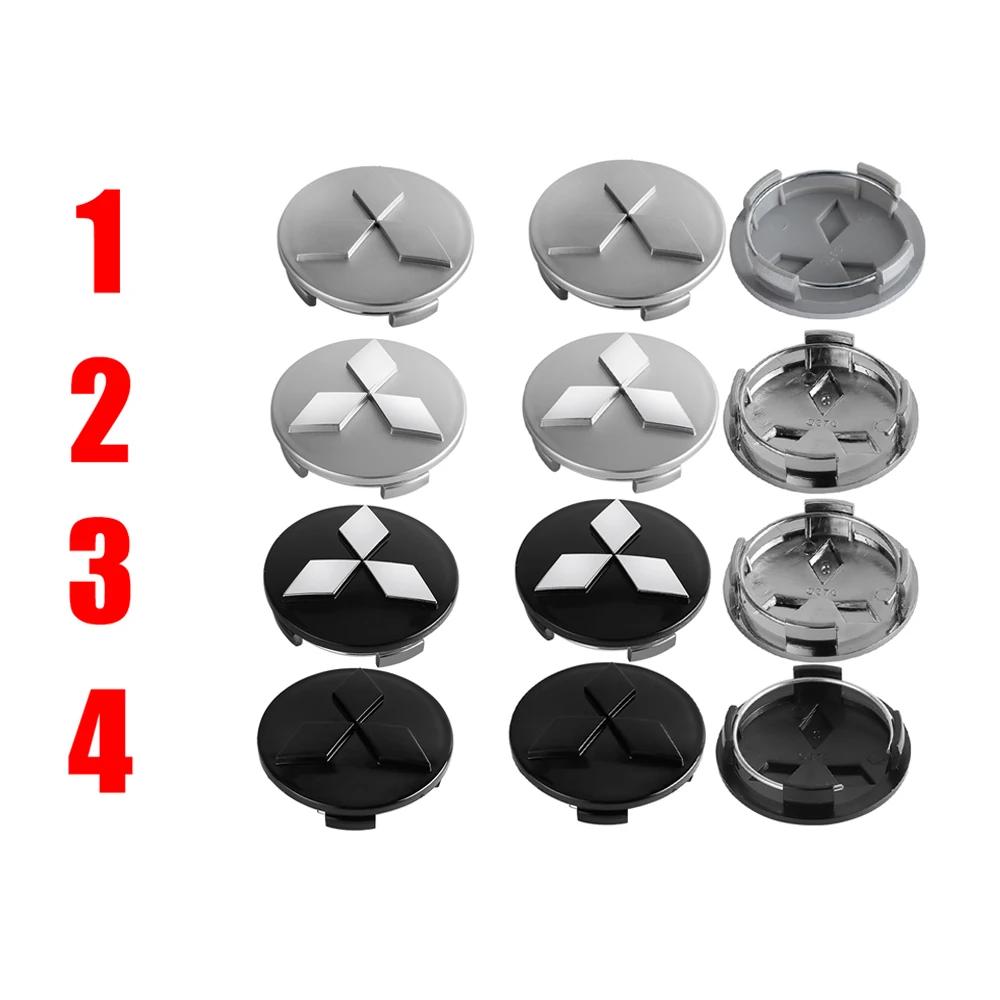 4PCS 60mm Wheel Hub Cap Emblem Stickers for Mitsubishi Compatible with All Models Pajero Outlander Lancer Rim Decal Easy Install