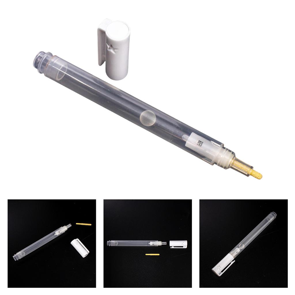 2Pcs 3mm Fine Tip Empty Paint Pens Empty Marker Pen Clear Pen Rod Refillable Empty Paint Marker for School Office