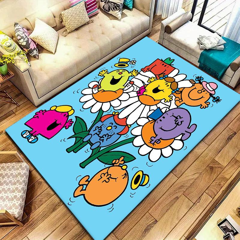 Mr. Men Little Miss Carpet Rug for Living Room Bedroom Home Sofa Decoration,Kids play Non-slip Floor Mat