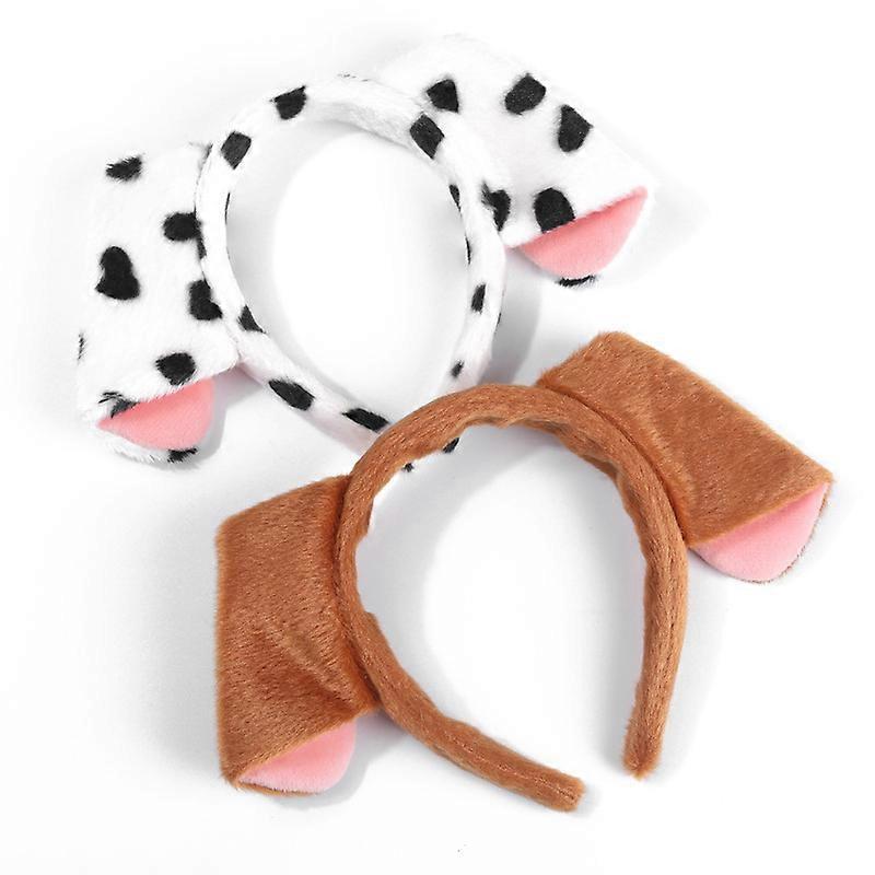 2 Pack Dog Ears Headband Furry Puppy Ears Hair Hoop