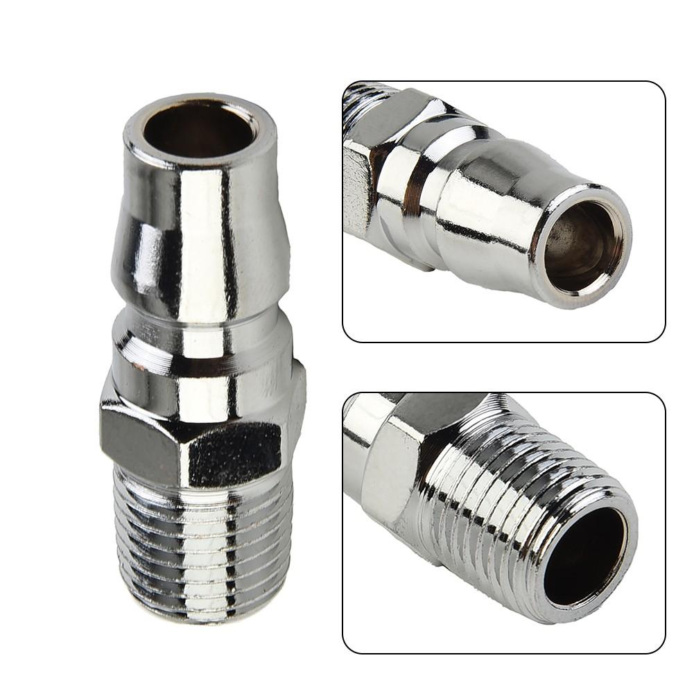 NITTO Male Thread Adapter Air Fitting Male Coupler Silver