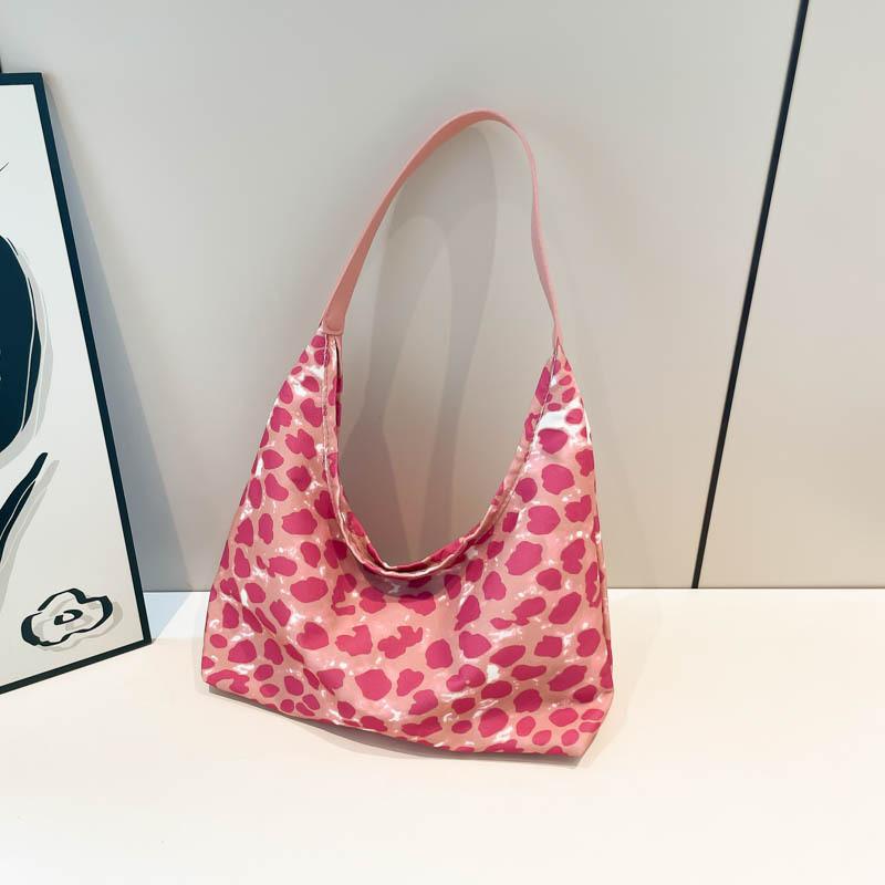 Spacious Retro Canvas Tote Bag For Women In Pink White Brown Fashion Colors