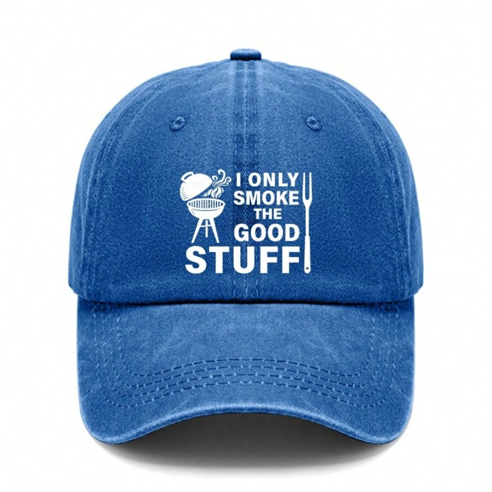 Grill Master Baseball Cap - I Only Smoke The Good Stuff Print Adjustable Unisex Polyester Casual Outdoor Sports Hat For Bbq Lovers Dads Gift