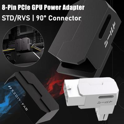 8-контактные адаптерные разъемы PCIe STD/RVS, 90-градусный адаптер питания для видеокарты GPU, угловой разъем питания для настольного ПК, видеокарты NVIDIA AMD