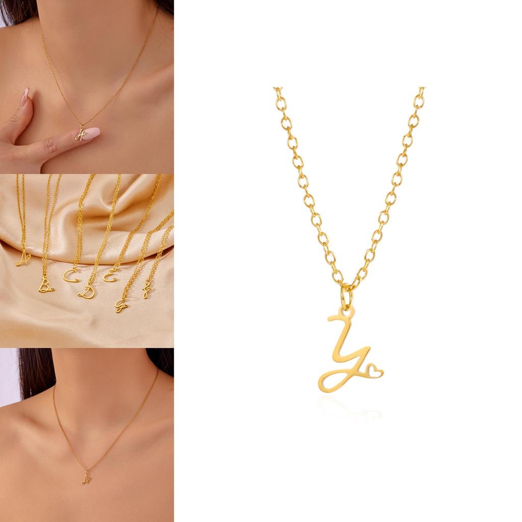 Золотое ожерелье-подвеска с алфавитом в форме сердца на цепочке О для дам, летний стиль