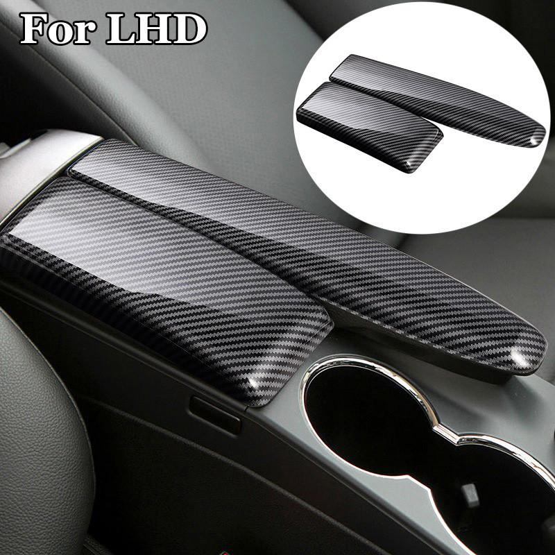 2Pcs/Set Carbon Fiber Style Center Console Armrest Box Cover Fit for Mercedes Benz W204 X204 W212 X204 Only for Left Hand Drive Car