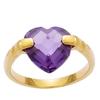 Позолоченное кольцо "Любовь" золотой аметист - 10 мм