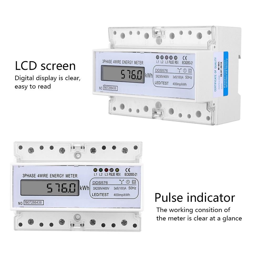 DDS576 счетчик ватт-часов с ЖК-дисплеем, 3 фазы, 4 провода, 7P, 380 В, счетчик электроэнергии, меньше, чем br больше, чем