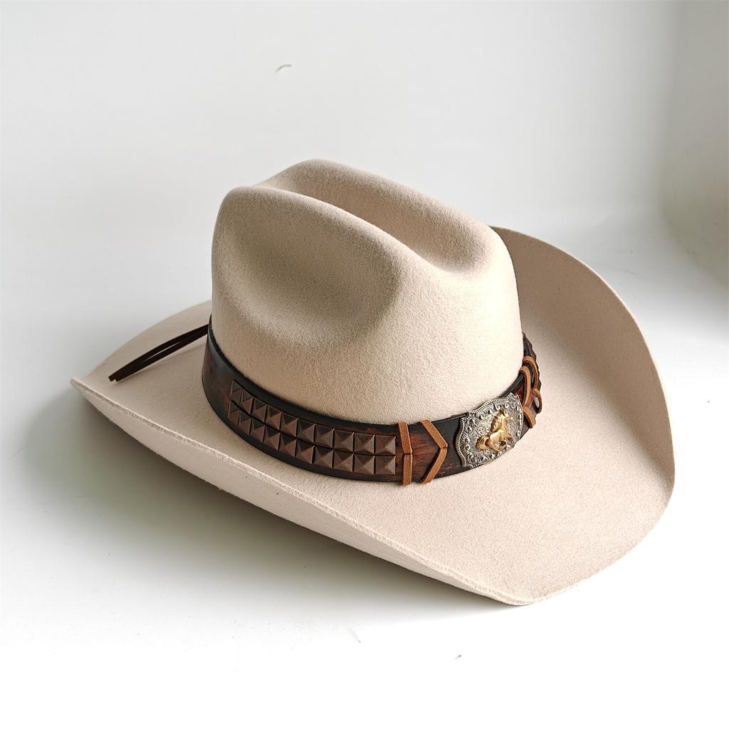 Competitive Western Cowboy Hat 100% Wool Fedora Hat For Women Men Riding Hat Autumn Panama Big Brim Cowgirl Hat Sombrero Vaquero
