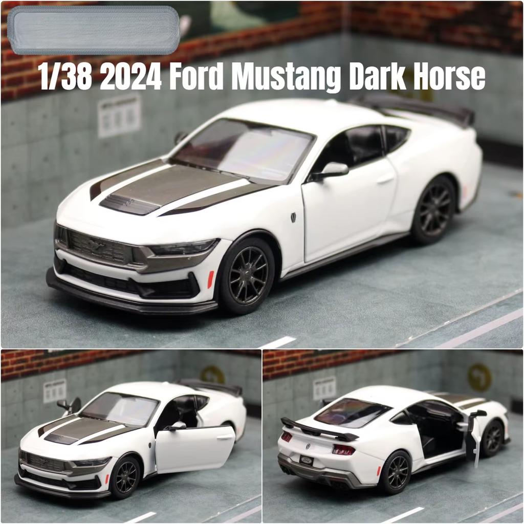 Модель игрушечной машины 1/38 2024 Ford Mustang Dark Horse литой сплав миниатюрный металлический коллекционный подарок для детей мальчик ребенок