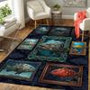 Ocean Fish Collage Pattern Rug Floor Mat for Living Room or Bedroom Soft and Comfortable Carpet a Gift for Birthday and Holiday.