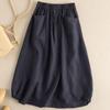 Literary Women's Cotton Linen Half Skirt Children's Summer Linen Half Skirt Medium Long Style Skirts