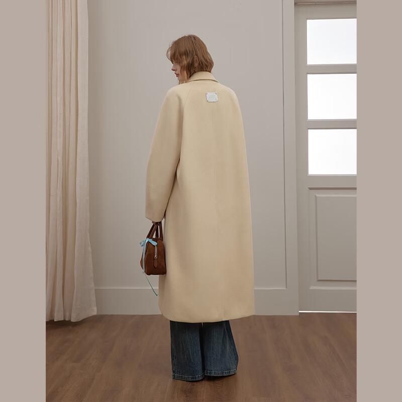 unifree Korean Style Wool-Look Long Overcoat