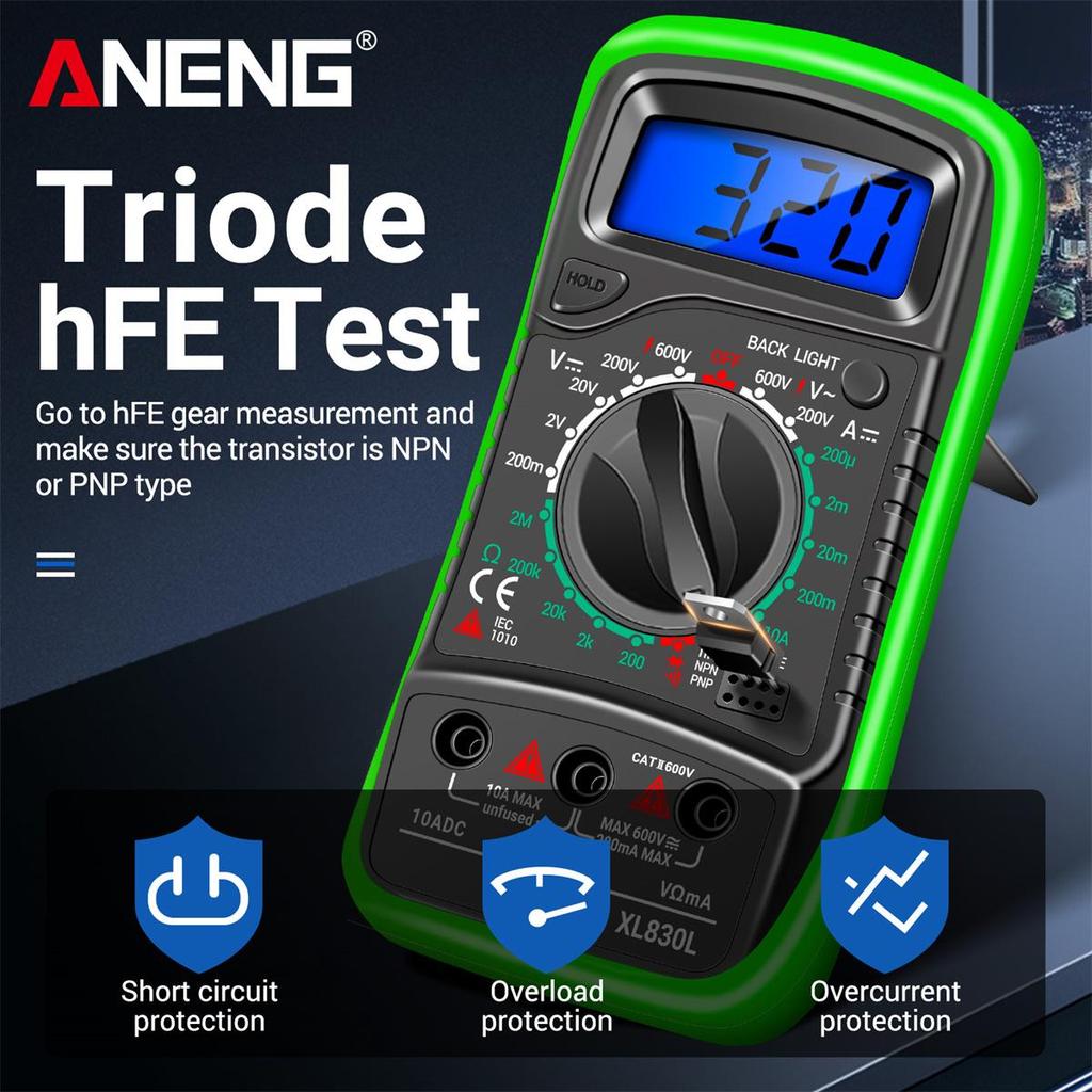 Aneng XL830L цифровой мультиметр ESR метр тестеры автомобильный электрический Dmm транзистор пиковый тестер измеритель емкости