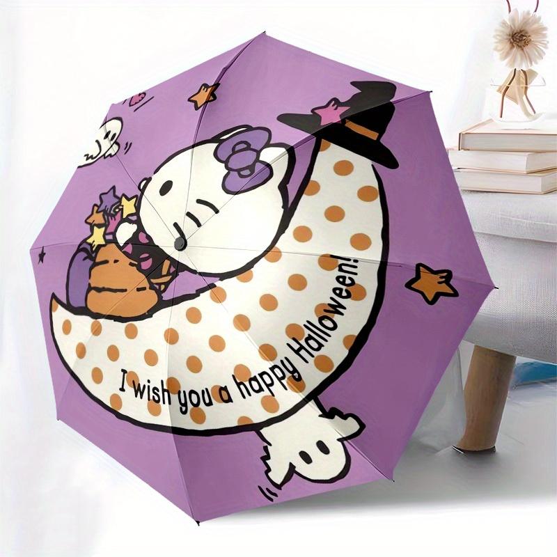 1pc Halloween Ghost Stars Moon Umbrella with Plastic Handle,Suitable for All Seasons Home Travel Outdoor UmbrellaSanlio335