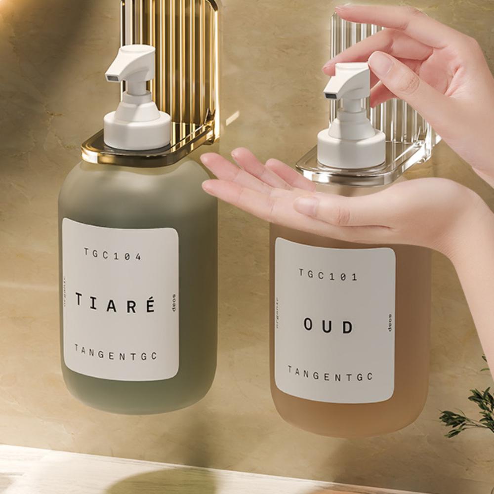 Adjustable Shampoo Bottle Holder Non-rust Hand Soap Wall Hanger Shower Gel Bottle Rack  Bathroom