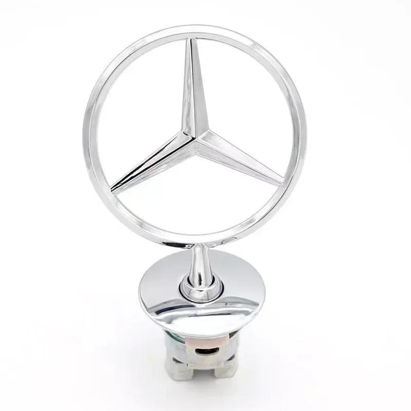 New C200 E200 For Mercedes Benz 1Pcs Car Front Bonnet Logo Emblem For Mercedes Benz W204 W220 C180 C200 E260 E300L Zinc Alloy D