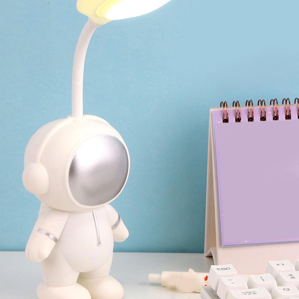 Детская светодиодная настольная лампа с возможностью регулировки яркости, перезаряжаемая, портативная, мини-ночник для детской спальни, белый