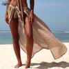 Casual Beach Sunscreen Skirt High Split Sport Swim Sweet Sexy Skirt Lady Seaside Vacation See Through White Skirt 22296