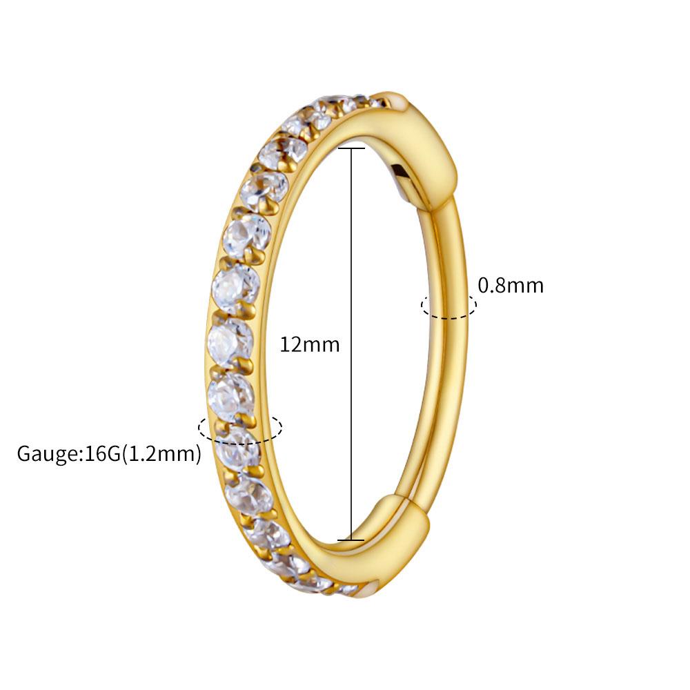 Правая серьга-кольцо Huggie из титана ASTM F136, тонкая, 16G, с фианитом, для хряща, завитка, мочки уха, шарнирная серьга, пирсинг, украшение для тела