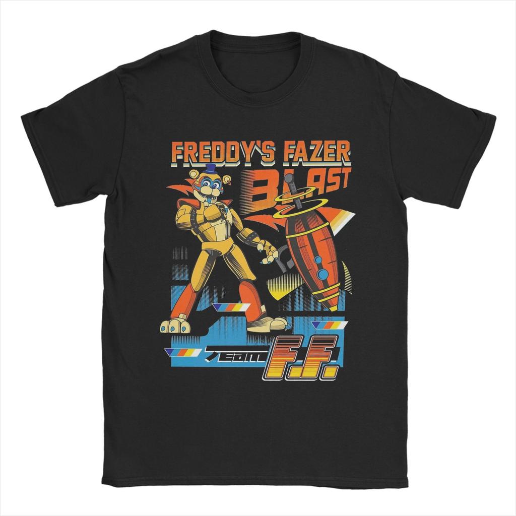 All Seasons FNAF At Freddys T Shirt for Unisex Cotton Tee Shirt Short Sleeve Pure Cotton Tops Streetwear Fashion Casual Tshirt