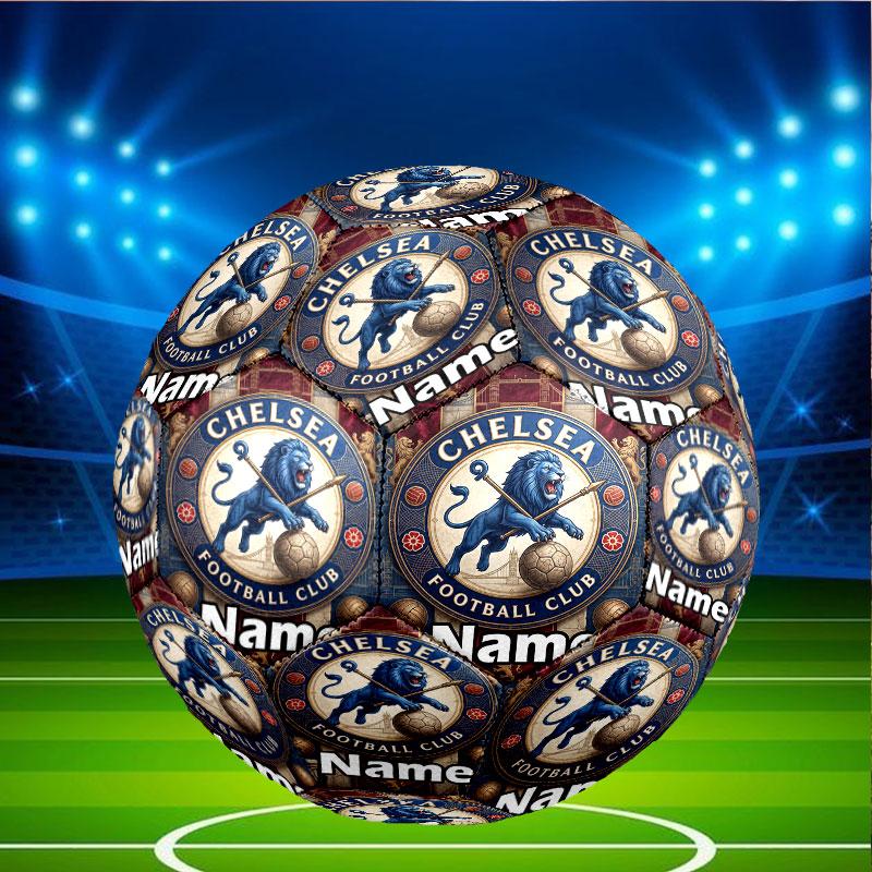 Custom Name Personalized Chelsea Football Club Print Size 5 Soccer Ball Training & Match Football, for Team, Kicking, Gift for Football Enthusiasts