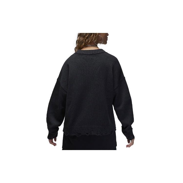 Jordan Sweaters Women's Black V Neck Moderate Cardigan FN5363-045