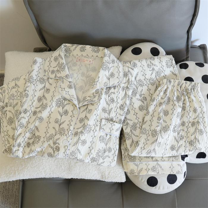 Print Cute Panda Women's Pajamas Set Autumn Spring Sleepwear Long Sleeve Tops and Pants Pajama 2 Piece Suit Nightwear Loungewear