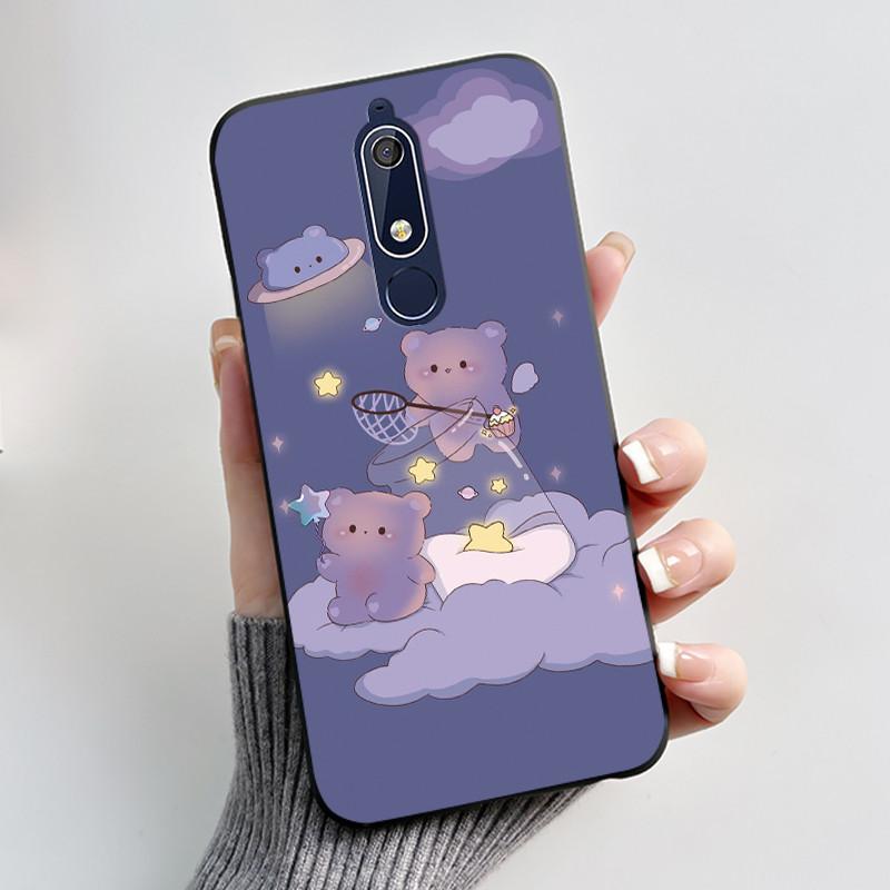 Милый Чехол Для Nokia 5.1/Nokia 5.1 Plus/Nokia X5/Nokia 5 Funda Чехол с Рисунком Защитная Крышка Мягкий Силикон Мультяшный Черный Корпус