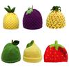 Playful Knitted Fruit Hat Creative Pineapple Beanie Lemon Strawberry Pullover Cap  Skiing