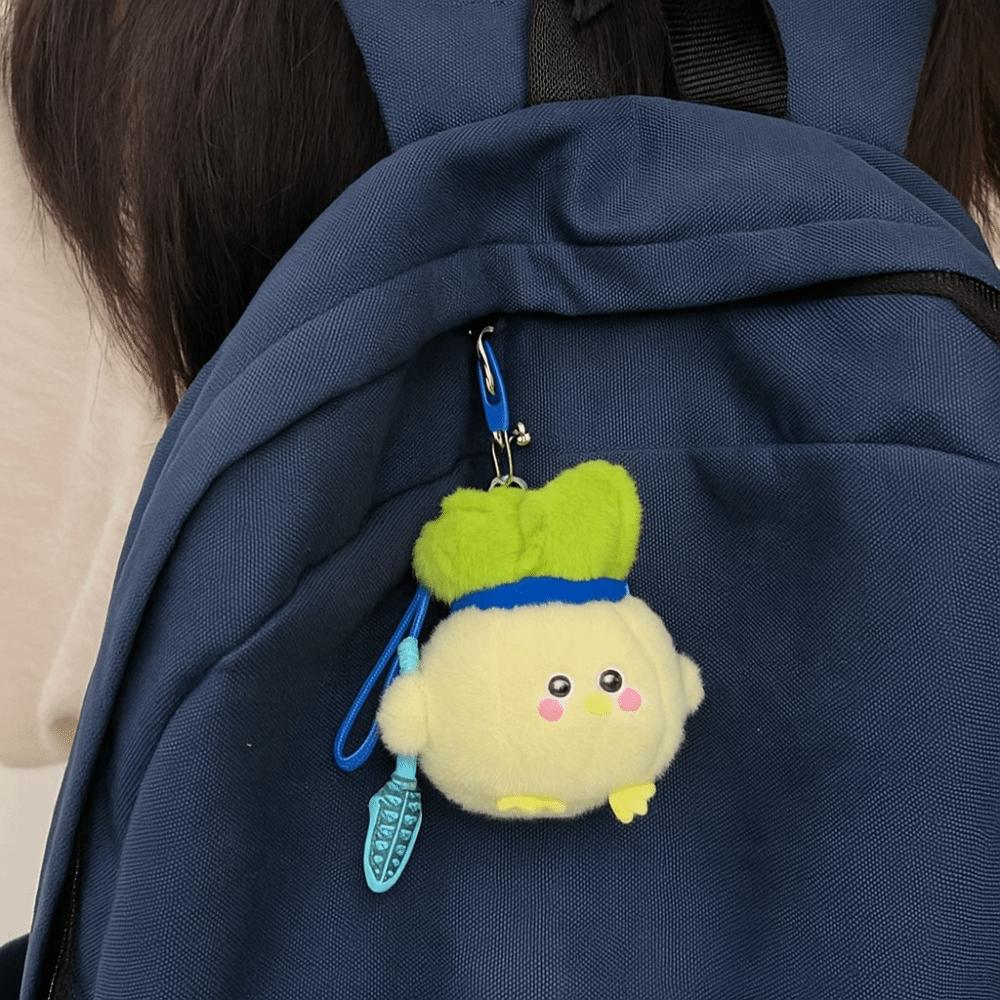 With Voice Stuffed Cabbage Chicken Keychain Cartoon Chicken Plush Keychain Car Key Accessories