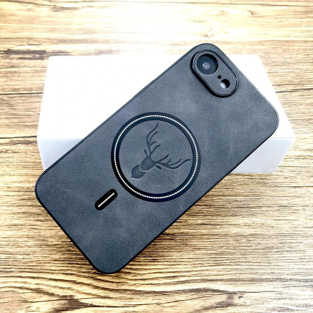 Кожаный Чехол для Для Iphone 16e 16 15 14 13 12 11 Pro Max Plus X XS XR Магнитный Беспроводная Зарядка Ударопрочный Чехол