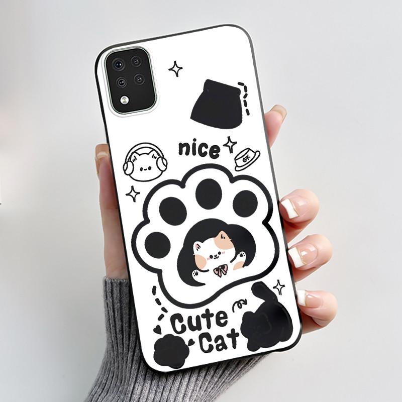 Милый Чехол Для LG K42 Capa LG Q52 Fundas LG K52 Coque LG K62 Печатный Корпус Защитная Крышка Мягкий Силикон Мультяшный Черный Корпус