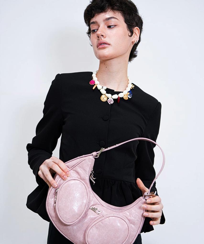 Yieyie Luna Bag Tote Bag Vintage Pink