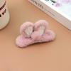 Super Cute Soft Plush Hair Clip Pink White Furry Plush Rabbit Ears Edge Bangs Clip BB Clip Barrette for Girls Hair Styling Tools