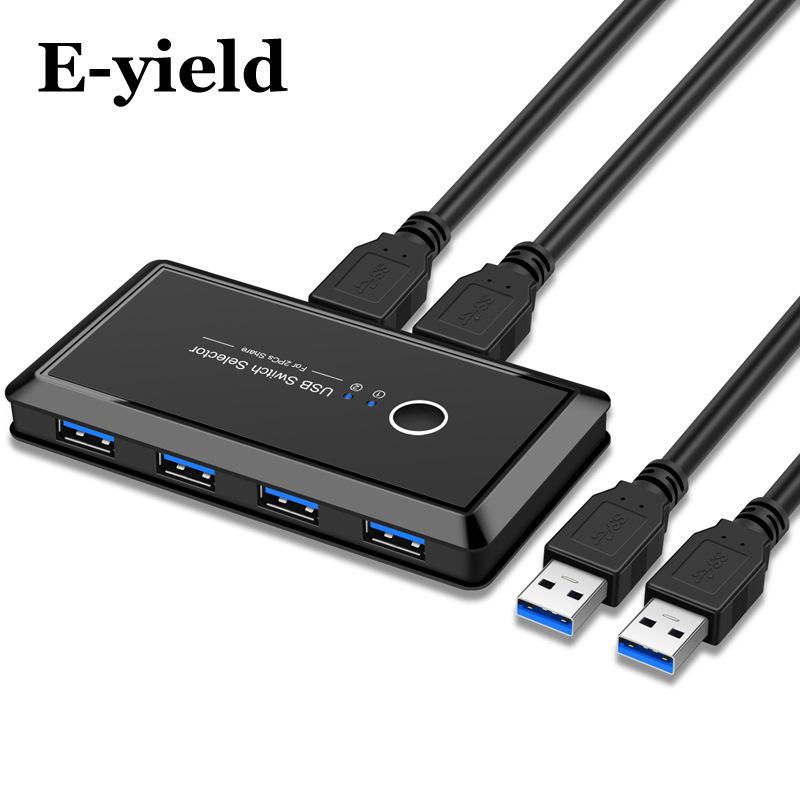 Устройство переключения/разделения USB 3.0 2 в 4 для компьютера и принтера
