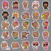 50 Черных Наклеек KT Cat Sanrio - Милый Мультяшный Декор для Чехлов для Телефонов и Стаканов для Воды